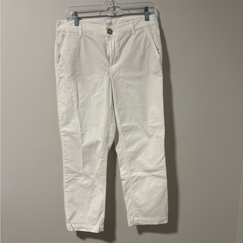 LOFT Cream Tailored Pants